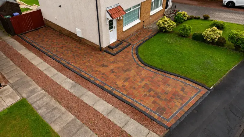 Block paving driveway installed by Strathworks in Glasgow